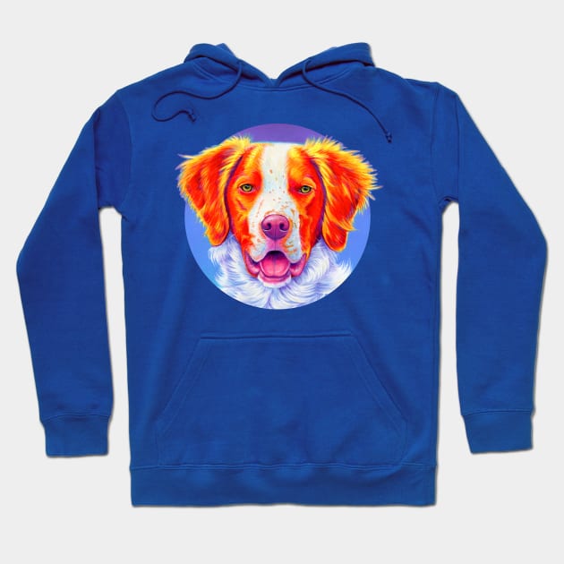 Brittany Spaniel Dog Hoodie by rebeccawangart